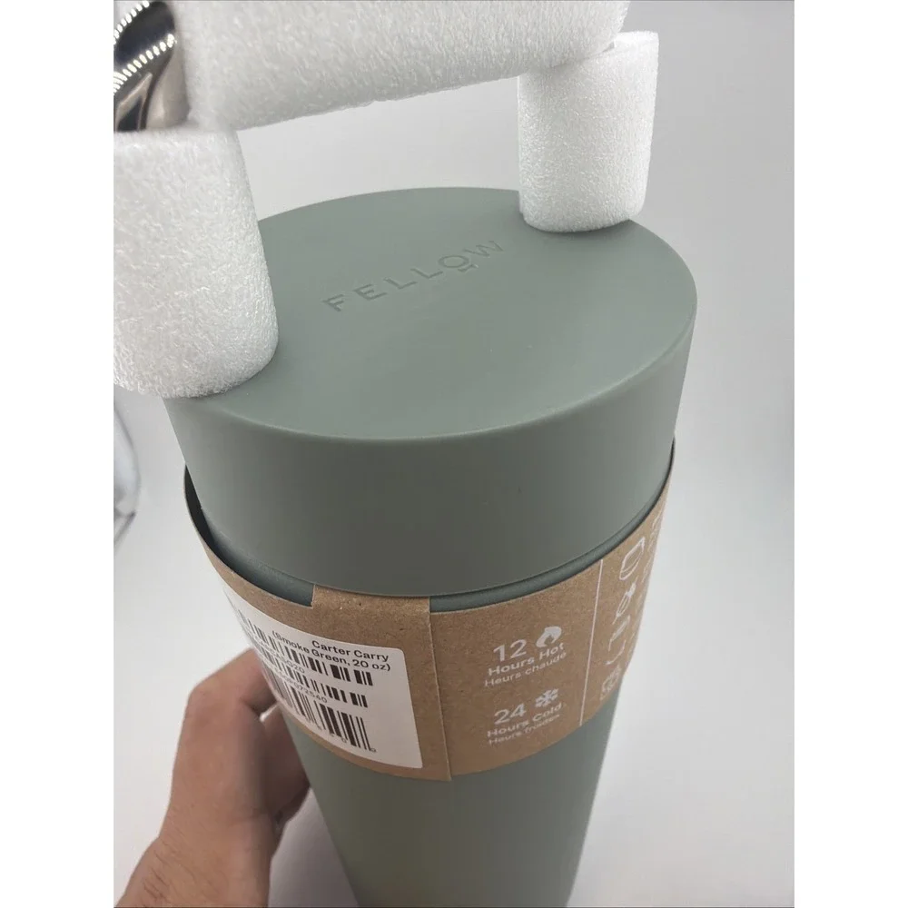 840228806509 Fellow - Carter Carry Tumbler - Smoke Green - Insulated Mug 591ml F